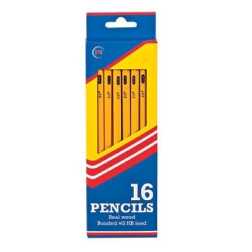 New Yellow No 2 Lead Wood Pencils 16 count pack, #2 Pencil