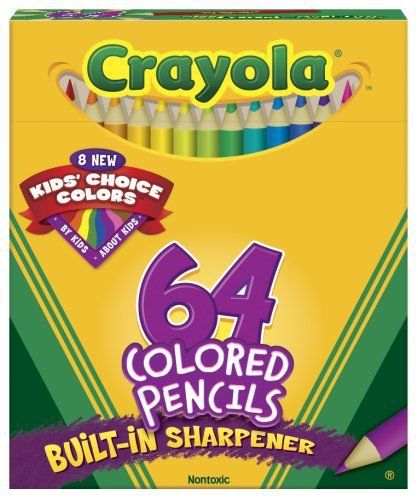Crayola 64 Ct Short Colored Pencils Kids Choice Colors - New - Free Shipping