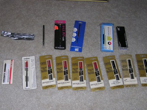 Lot of various pen refills .... Cross, Mont Blanc, and others