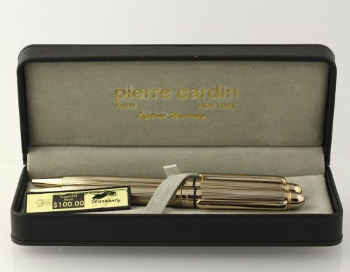 Pierre cardin ballpoint pen &amp; mechanical pencil set new in box 18k gold plate for sale