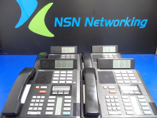 Lot of 4x Nortel Meridian M7310 NT8B20AF Black Phones w/ BLF NT8B91CA