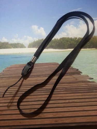 NEW 15&#034; BLACK NECK LANYARD STRAP WITH DETACHABLE CLASP CLIP LOOP GREAT FOR WORK