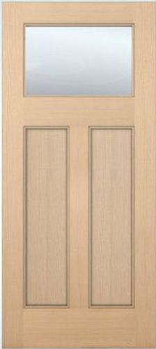 Exterior entry hemlock craftsman flat panel solid stain grade 1 lite wood doors for sale