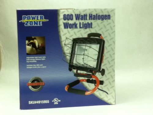 600W Heavy-Duty Professional Halogen Work Light W/ 2 Light Bulbs Portable 2WP.2C