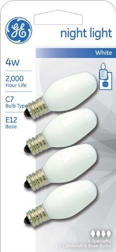 GE Lighting 20573 4-Watt Night Light  White C7 4CD  4-Pack
