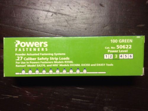 NEW Powers Fasteners 50622 Green 27 Caliber Strip Loads 8x