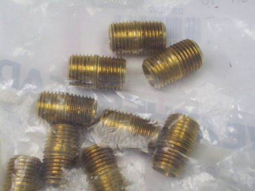 5 pieces, brass fittings, 1/8 npt close nipple weatherhead for sale