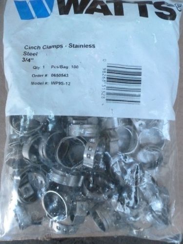 (400) 3/4&#034; Watts PEX Stainless Steel Cinch Clamps Made in USA,