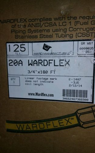 1-wardflex 20a 3/4&#034; x 180ft flexible fuel gas tubing roll yellow pipe for sale