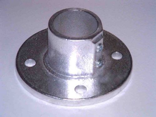 Round post base flange 1-1/2&#034; #8 speed quick handrail rail fittings - lot of 10 for sale