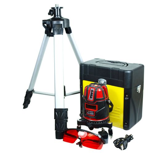 Shockproof 5-line self leveling precision laser level kit rechargeable w/ tripod for sale