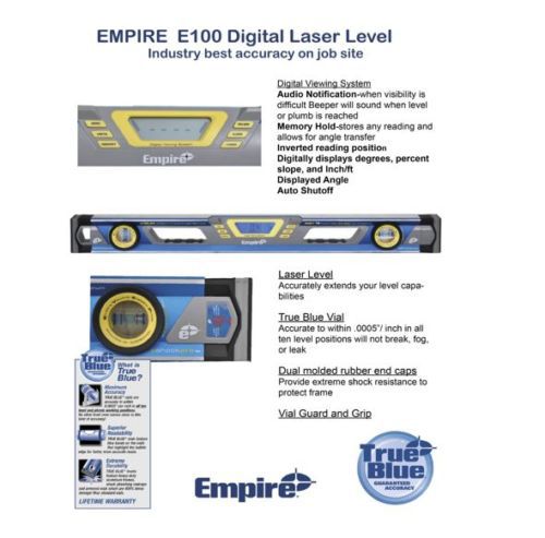 Empire 48 Digital Laser Level w/Case - Model# e100.48