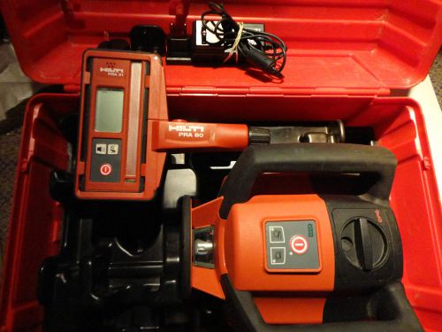 VERY NICE CONDITION HILTI PRE 3 ROTARY LASER IN CASE WITH PRA 31 RECEIVER