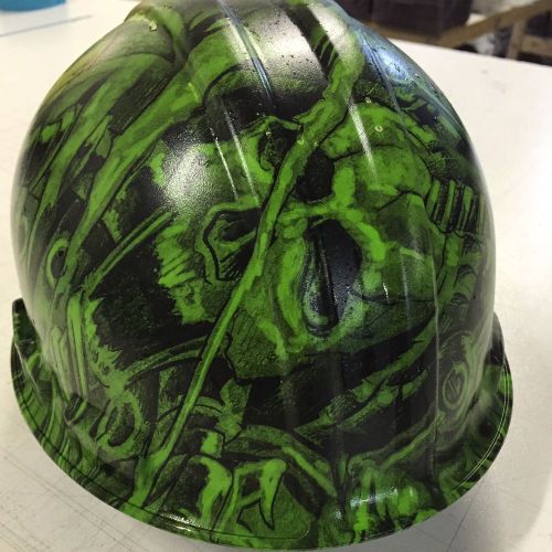 Hydro dipped hard hat in deception film pattern w/ green base coat!must see!!! for sale