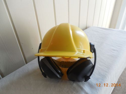AOSAFETY YELLOW HELMET WITH EAR PROTECTION