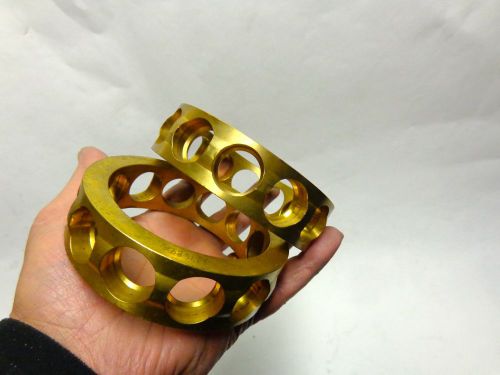 2 Vintage Brass/Bronze Gear Bushings?Machine Age Rings,Steampunk,4&#034;