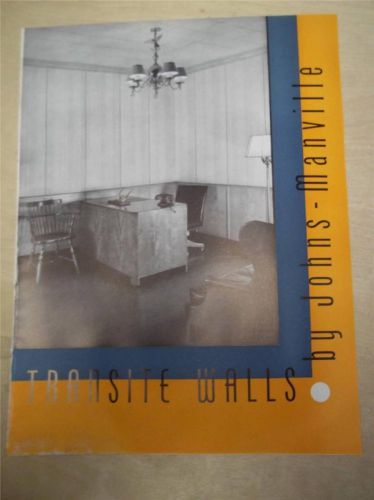 Vtg Johns-Manville Catalog~Transite Movable Walls~Asbestos~1939