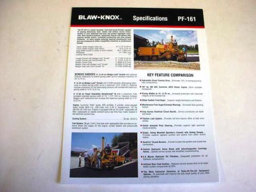 Blaw-Knox PF-161 Paving Machine Color Brochure