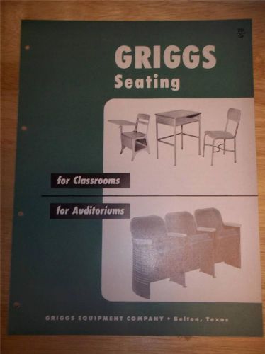 Vtg Griggs Equipment Co Catalog~School/Classroom Seating~Desks/Furniture