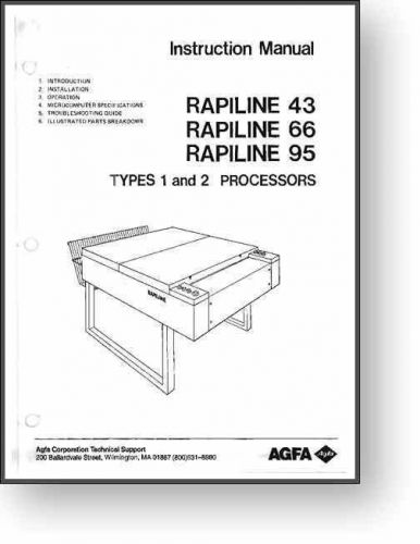 AGFA Rapiline 43 + 66 + 95 Operator&#039;s Manual