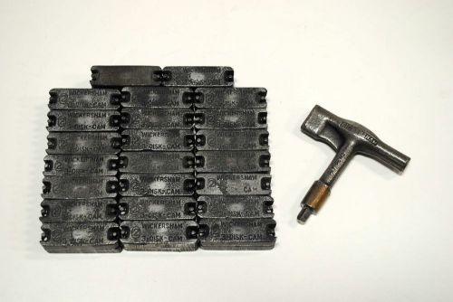 23 1920&#039;s wickersham no. 2 quoins 3 disk cam &amp; key letterpress tested matching for sale
