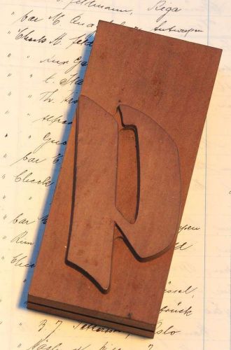 letter: q rare unused wood type letterpress printing block woodtype font antique