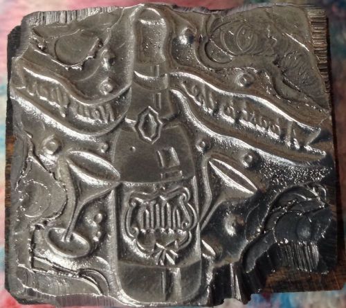 A TOAST TO THE NEW YEAR  Vintage Metal on Wood  Printing Printers Block,