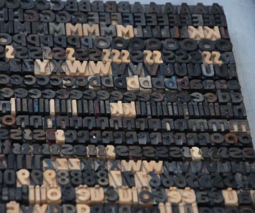 Rare letterpress wood printing blocks 454pcs 0.43&#034; wooden characters woodtype