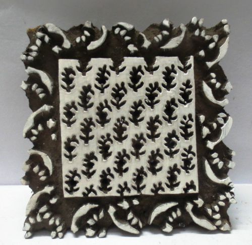 VINTAGE WOODEN CARVED TEXTILE PRINTING FABRIC BLOCK STAMP WALLPAPER PRINT HOT 48