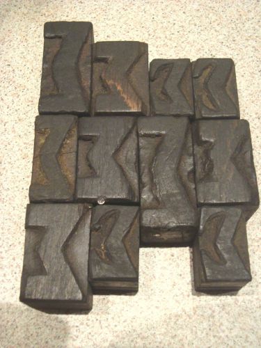 Greece 11 antique letters &#034;S&#034; Sigma - Greek alphabet wood press printing blocks