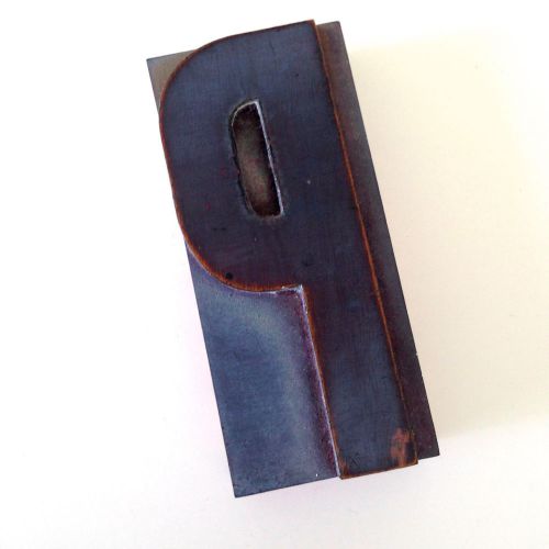Letter P Vtg Wood Type 4&#034; Slim Letterpress Printer&#039;s Block Industrial Salvage