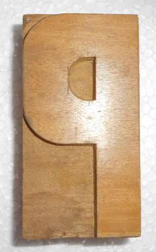 Letterpress letter &#034;p&#034; wood type printers block typography b1062 for sale