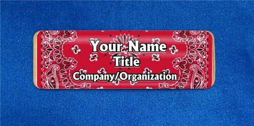 Bandana red custom personalized name tag badge id cowboy western country for sale