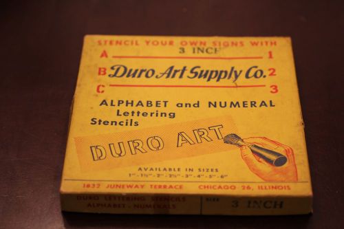 Vintage Duro Art Supply Co. 2&#034; Stencil Kit In Original Box Rare