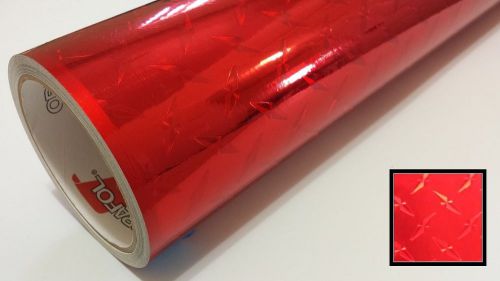 Red diamond plate vinyl wrap graphic sticker sheet roll overlay craft &amp; cut 24&#034; for sale