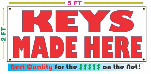 KEYS MADE HERE Full Color Banner Sign NEW Larger Size Best Price on the Net!