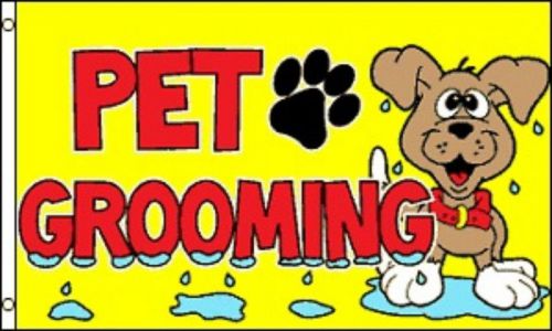 PET GROOMING SIGN FLAG 3X5&#039; BUSINESS BANNER b