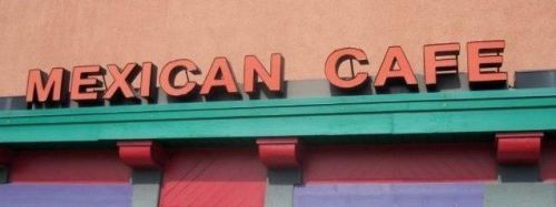 &#034;MEXICAN CAFE&#034; Lighted Outdoor Business Resturaunt Sign 14&#039; long x 12&#034; tall