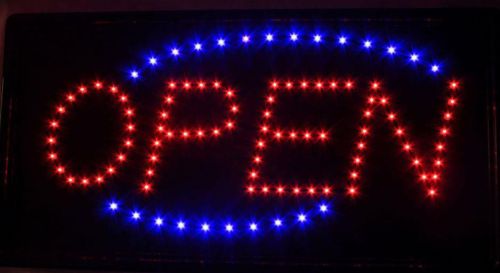 NEW  BRIGHT ANIMATED LED OPEN SIGN W/ANIMATION SWITCH &amp; HANGING CHAIN