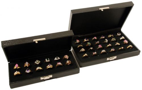 2 new black assorted ring display cases for sale