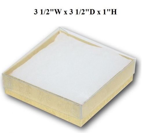 Lot of 12 gold clear top lid cotton filled boxes jewelry gift boxes watch boxes for sale
