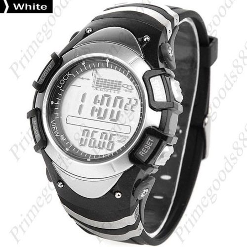 Wristwatch waterproof fishing barometer altimeter thermometer alarm white silver for sale