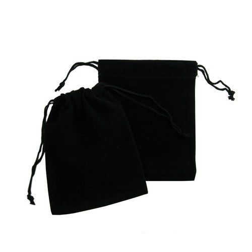 BLACK VELVET GIFT BAG, 5.5 x 7.5cm, IDEAL FOR JEWELLERY / SMALL GIFT, UK SELLER