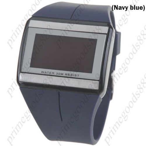 Unisex 30M Waterproof Touch Screen Digital Backlight Wrist Date in Navy Blue