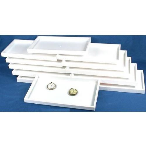 12 White Plastic Display Trays