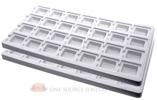 2 White Insert Tray Liners W/ 28 Compartments Drawer Organizer Jewelry Displays
