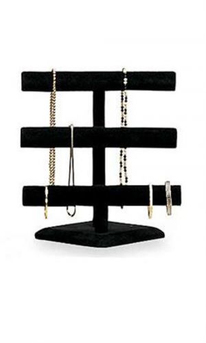 Three Tier Necklace/Bracelet Displays - Black Velvet Measure 12&#034;W x 13&#034;H