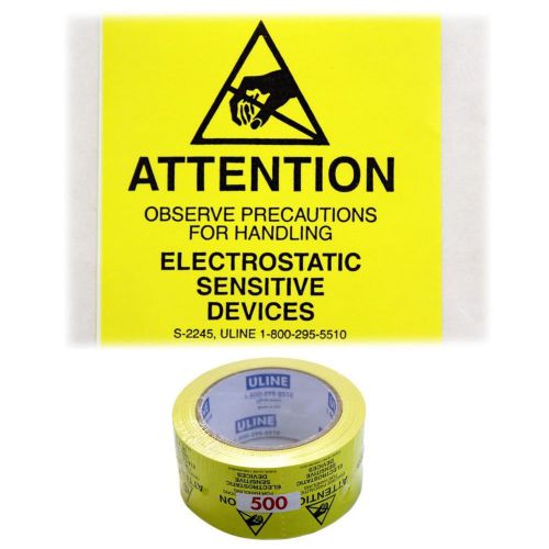 2 rolls 500pcs 2x2  attention esd electrostatic devices stickers (1000stickers) for sale