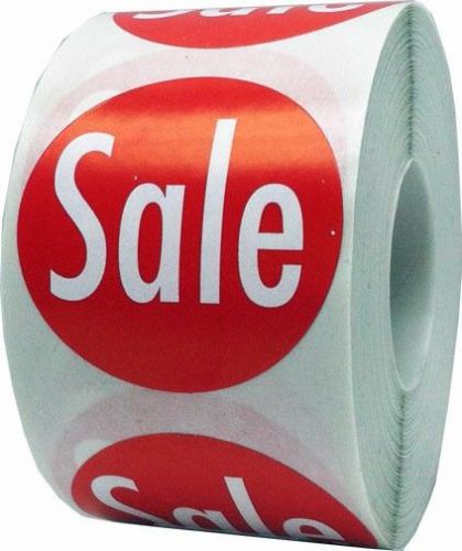 Sale Stickers -1.5&#034; Round Red Labels for Retail that say Sale - 500 Total labels