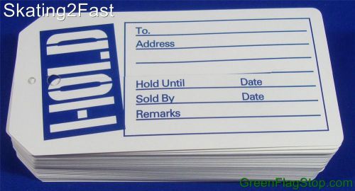 500 Qty. Blue / White Hold Tags with Slit Merchandise Price Tags New